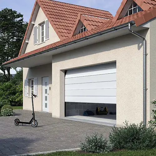 Image d'une porte de garage sectionnelle avec la possibilité de voir les produits de portes de garages